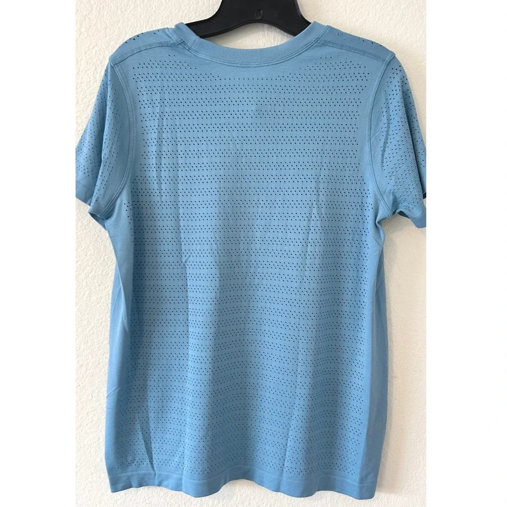 Lululemon Swiftly Tech Short Sleeve 2.0 Blue Mesh Athletic Shirt Size 8